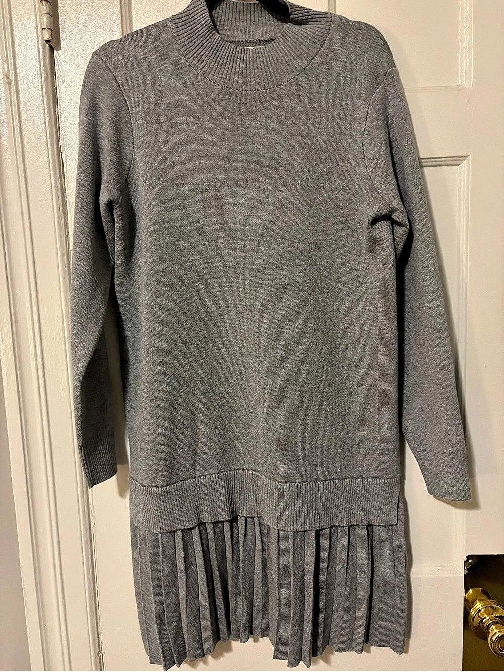 Gray Pleated Hem Mini Dress Like New